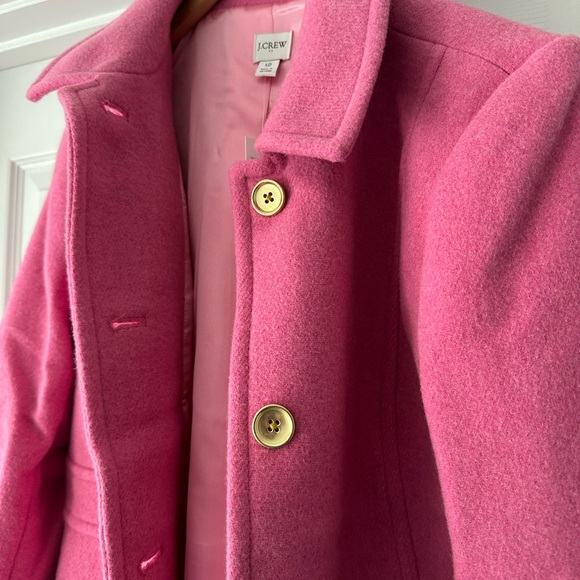J CREW Factory Wool-blend lady day coat PINK size 12 - Picture 5 of 11